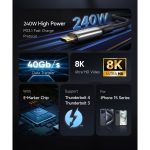 کابل USB-C مک دودو مدل 240W USB 4 طول 1.2 متر - Image 2